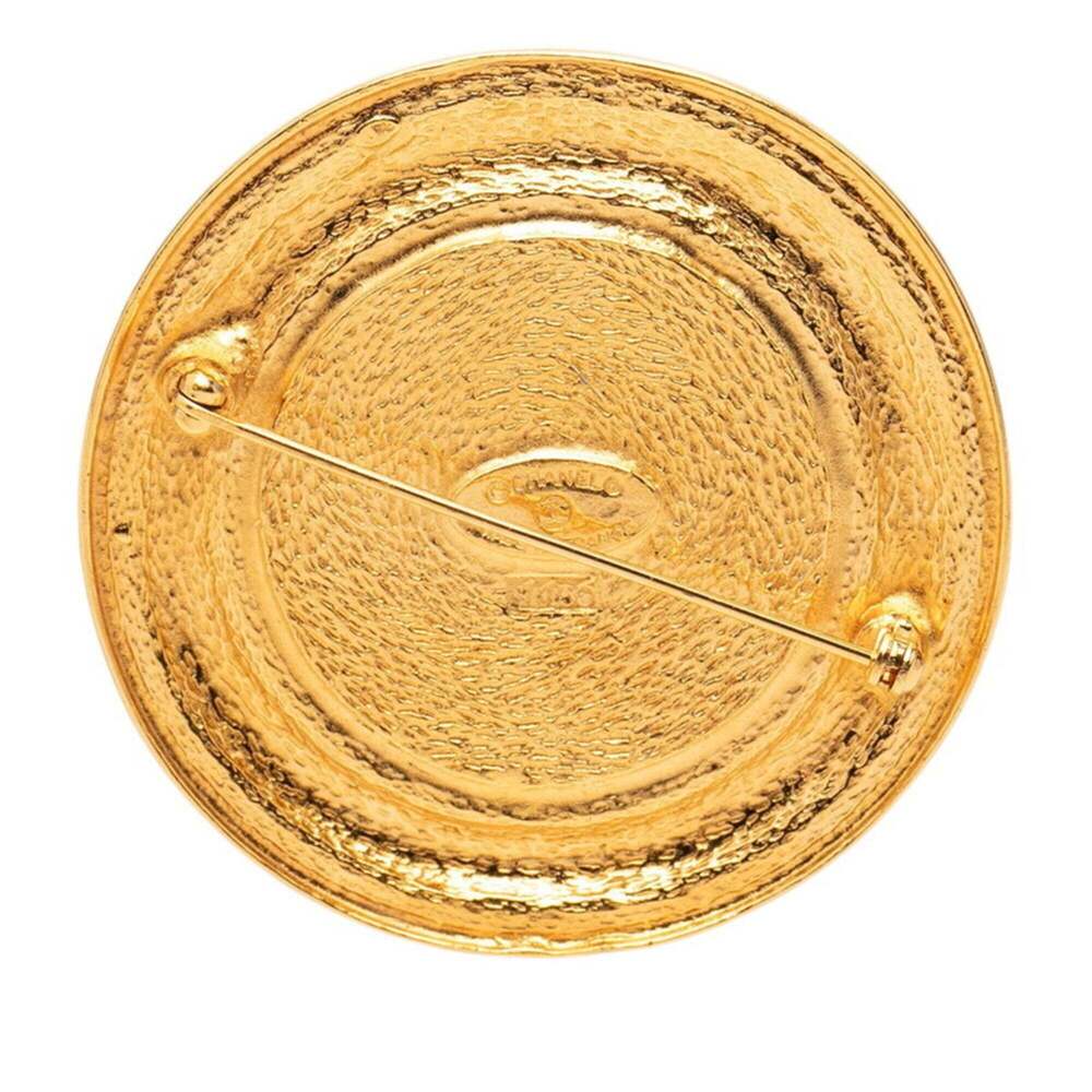 CHANEL Gold Logo Brooch - Picture 2 of 3